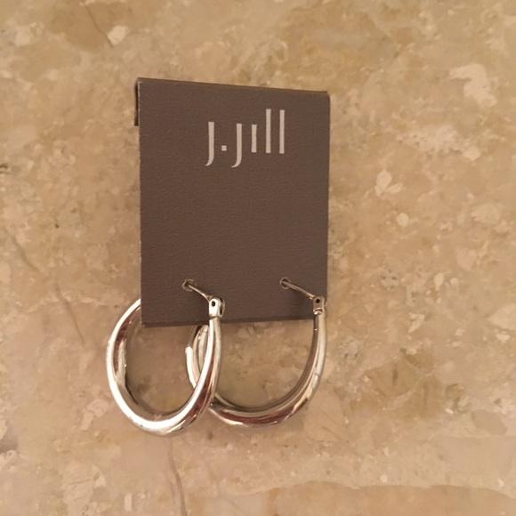 J. Jill Jewelry - NWT J. Jill Silver Hoop Oval Earrings